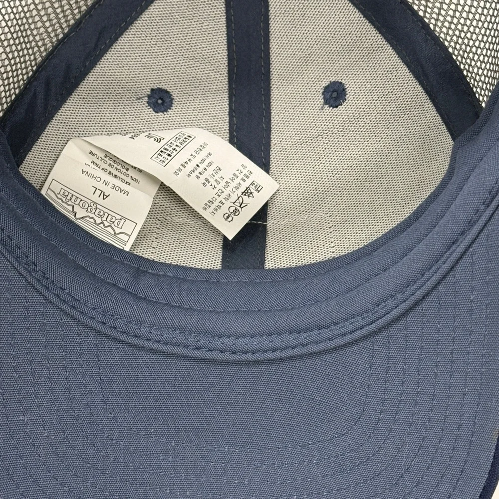 Patagonia P-6 Logo LoPro Trucker Hat Mens Dolomite Blue Mesh Snapback 38182 SP19